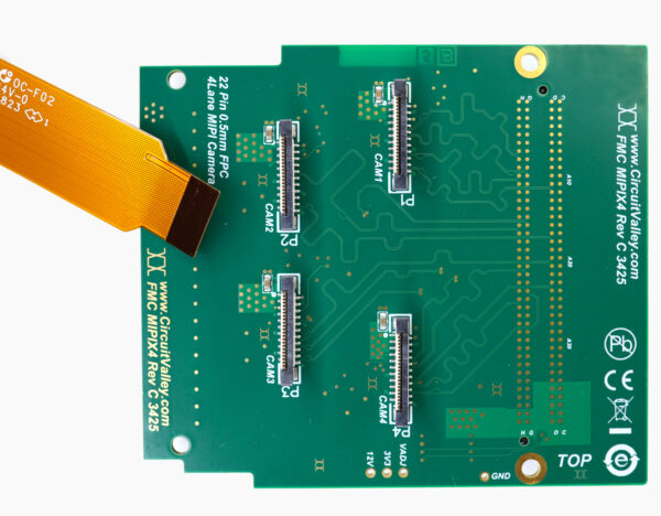 FPGA FMC MIPI Camera x4 Breakout Board with FMC LPC